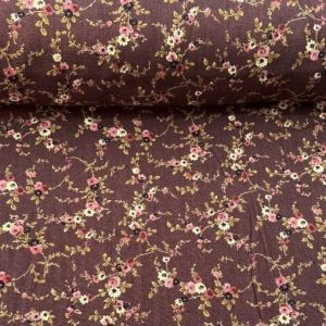 Çıtır Çiçekler Yün Angor Kumaş pembe