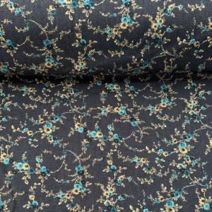 Çıtır Çiçekler Yün Angor Kumaş mavi