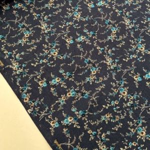 Çıtır Çiçekler Yün Angor Kumaş mavi