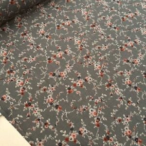 Çıtır Çiçekler Yün Angor Kumaş yeşil