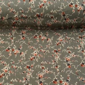 Çıtır Çiçekler Yün Angor Kumaş yeşil