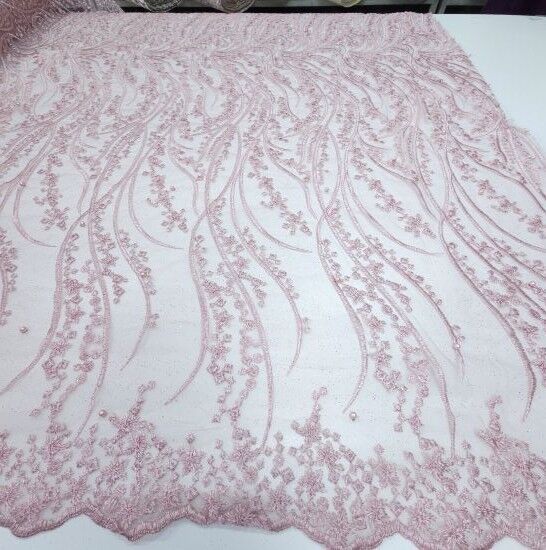 Boncuklu Sarmaşık Güpür Kumaş Pudra