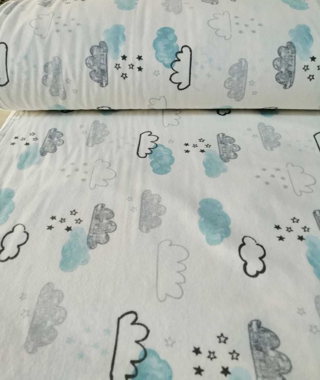 Bulutlar mint pazen kumaş