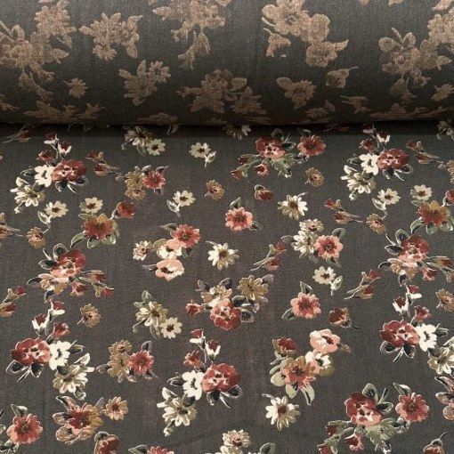 Yeni Çiçekler Yün Angor Kumaş yeşil