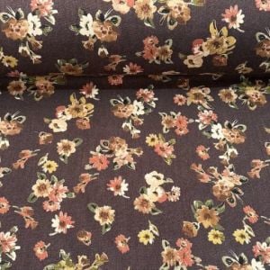 Yeni Çiçekler Yün Angor Kumaş kahverengi