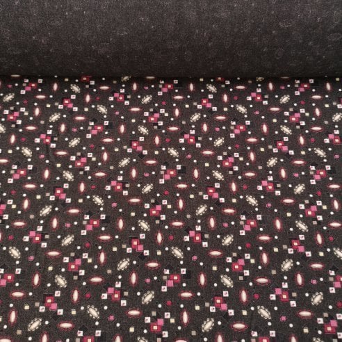 Geometrik Çiçekler Yün Angor Pembe