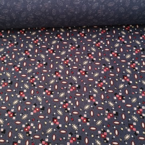 Geometrik Çiçekler Yün Angor Gri