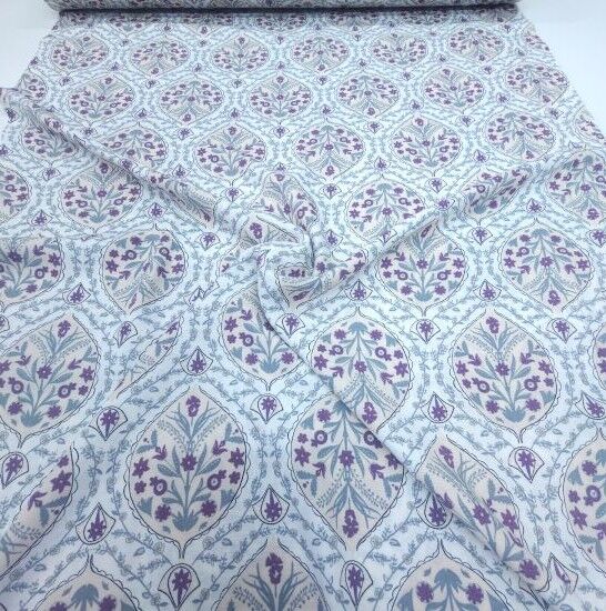 Çini Desen Viskon Kumaş Mor