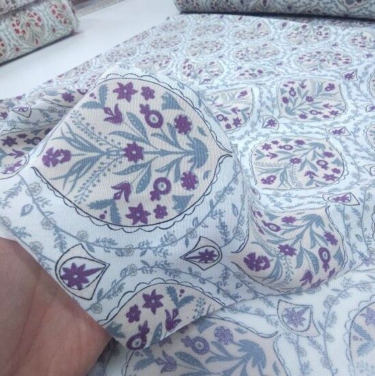 Çini Desen Viskon Kumaş Mor