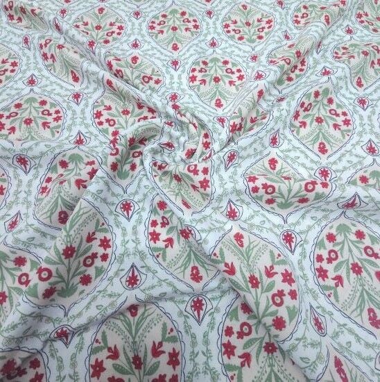 Çini Desen Viskon Kumaş Bordo