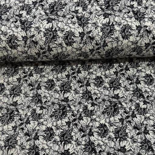 Su Çiçekleri Viskon Kumaş beyaz