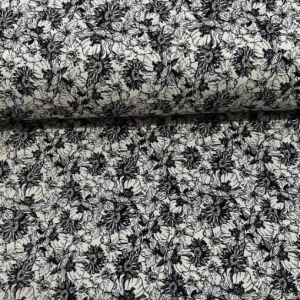 Su Çiçekleri Viskon Kumaş beyaz