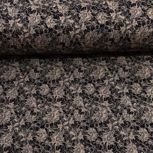 Su Çiçekleri Viskon Kumaş camel