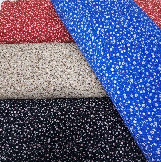 Minimal Çiçekler Viskon Kumaş