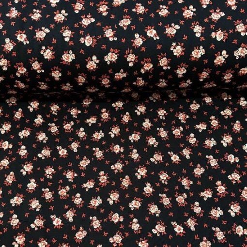 New Çıtır Çiçekler Viskon Kumaş kırmızı