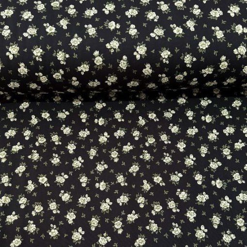 New Çıtır Çiçekler Viskon Kumaş yeşil