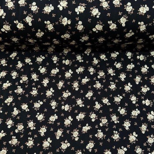 New Çıtır Çiçekler Viskon Kumaş bej