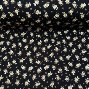 New Çıtır Çiçekler Viskon Kumaş bej