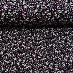 Sık Çiçekler Viskon Kumaş mor