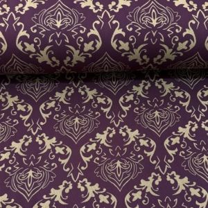 Otantik Desen Viskon Kumaş mor