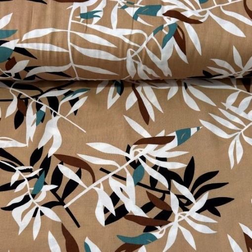 Söğüt Dalları Viskon Kumaş camel