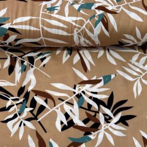 Söğüt Dalları Viskon Kumaş camel