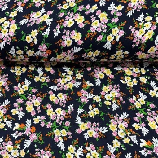 Summer Papatyalar Viskon Kumaş pembe