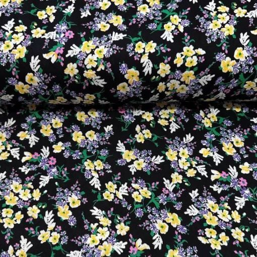 Summer Papatyalar Viskon Kumaş lila