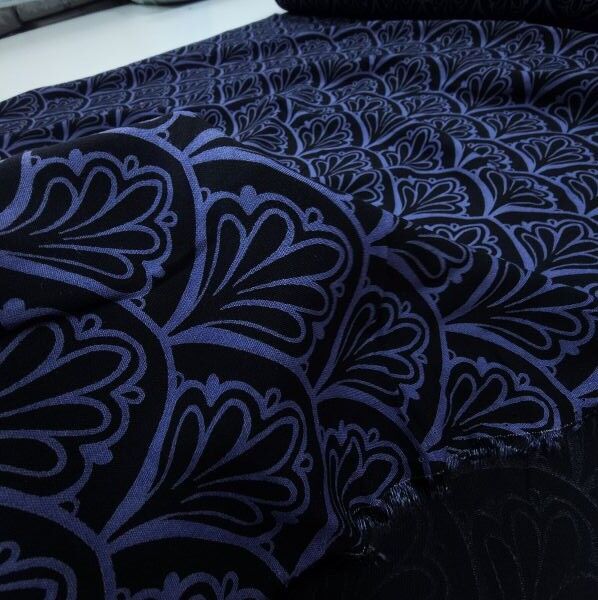 Türkmen Desen Viskon Kumaş indigo