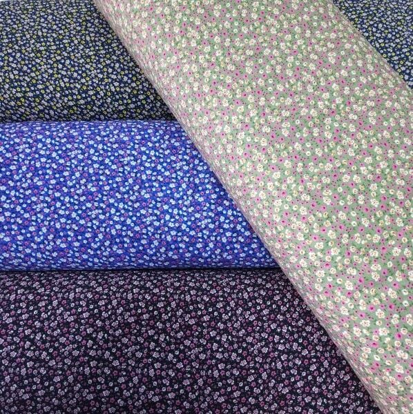 Yoğun Çiçekler Viskon Kumaş