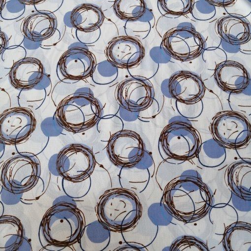 Desenli Krep Halkalar Mavi