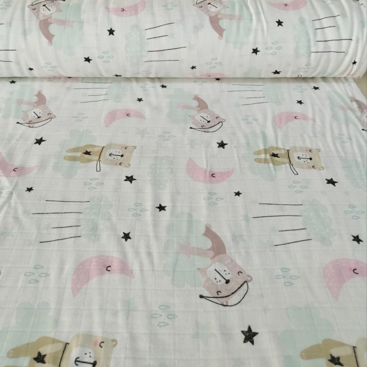 Uyuyan Ayılar Mint Müslin Bezi