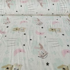 Uyuyan Ayılar Mint Müslin Bezi