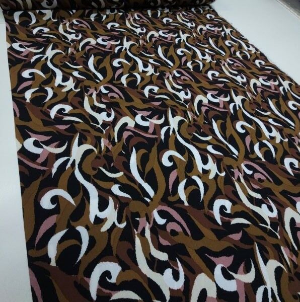 Kahverengi Esinti Viskon Kumaş