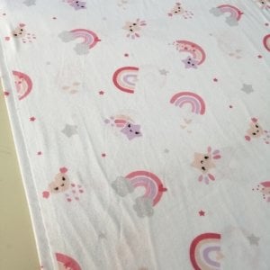 Pembe Gökkuşağı Pazen Kumaş
