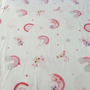 Pembe Gökkuşağı Pazen Kumaş