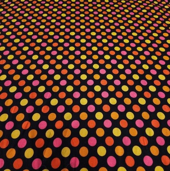 Renkli Puantiye Pamuklu  Keten