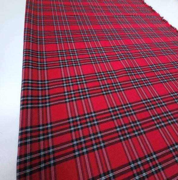 Scotch Kareli Pamuklu Kırmızı