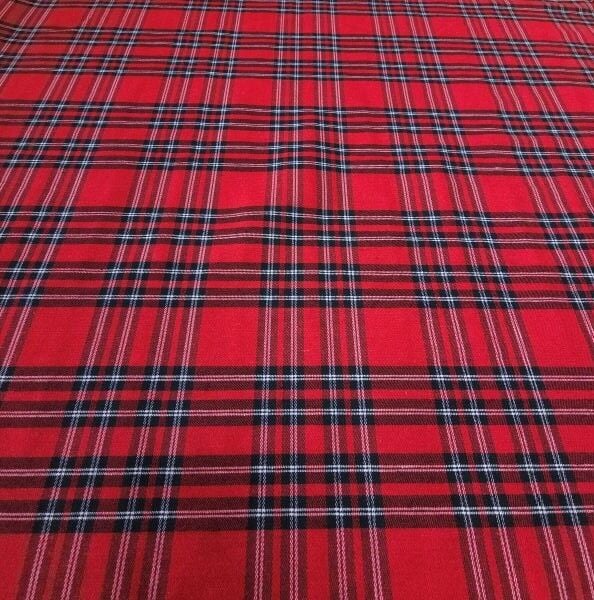 Scotch Kareli Pamuklu Kırmızı