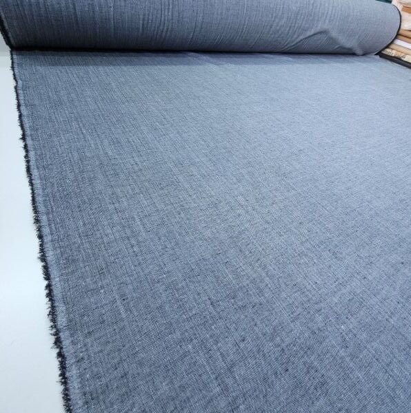 Naturel Pamuk Keten Kumaş Gri