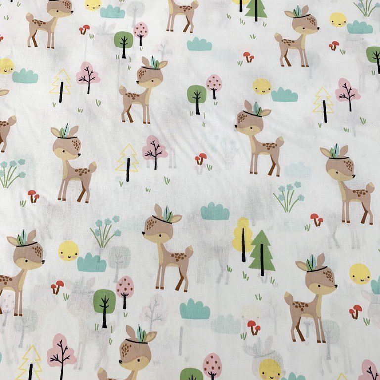 Tatlı Ceylanlar Poplin Kumaş