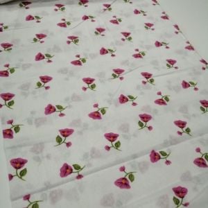 Zambaklar Nevresim Kumaşı Pembe
