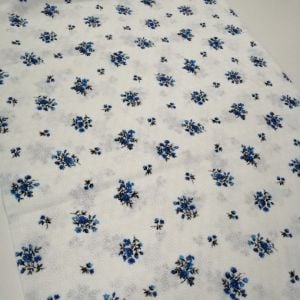 Demet Çiçekler Nevresim Kumaşı Mavi