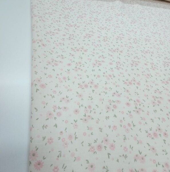 Çift Katlı Müslin Kumaş Soft Çiçekler Pudra