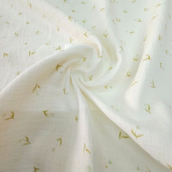 Çift Katlı Müslin Kumaş Lale Yeşil