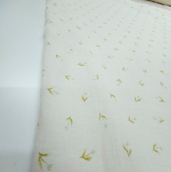 Çift Katlı Müslin Kumaş Lale Yeşil