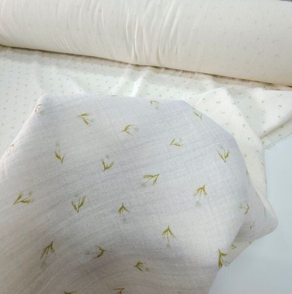 Çift Katlı Müslin Kumaş Lale Yeşil