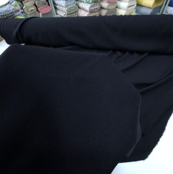 Gramajlı Krep Kumaş Siyah