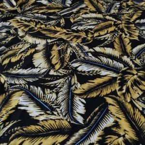 Sarı Yapraklar Viskon Kumaş