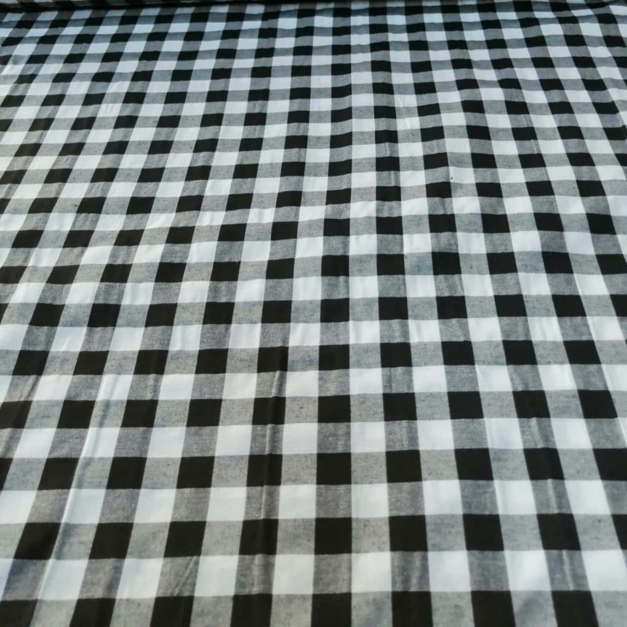 Büyük Kareli Zefir Kumaş siyah